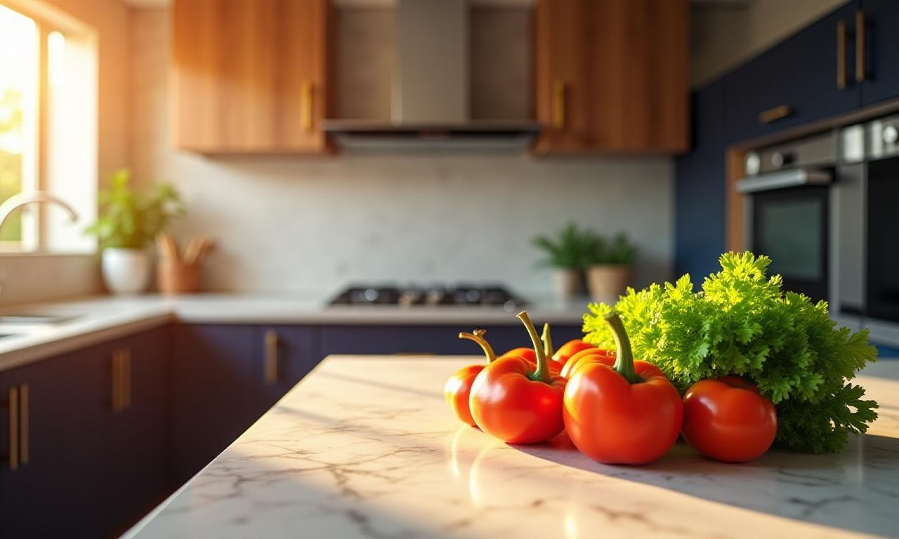 Warm family kitchen background